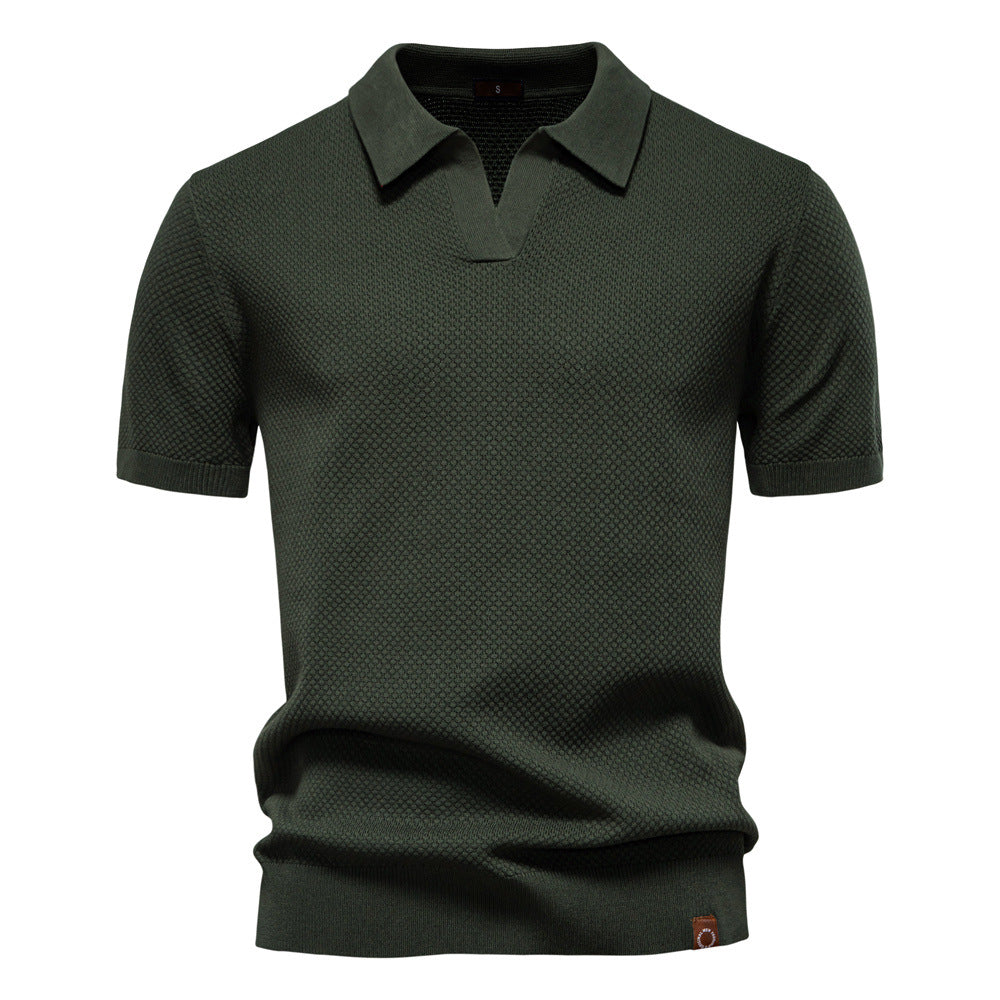 Herren Kurzärmliges Polo-Shirt mit strukturiertem Design Echoarchiv