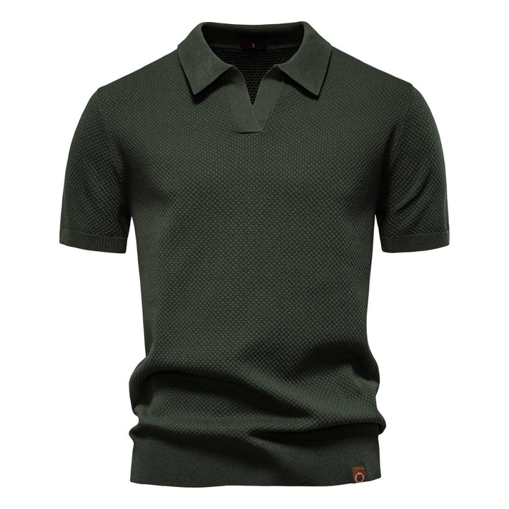 Herren Kurzärmliges Polo-Shirt mit strukturiertem Design Echoarchiv