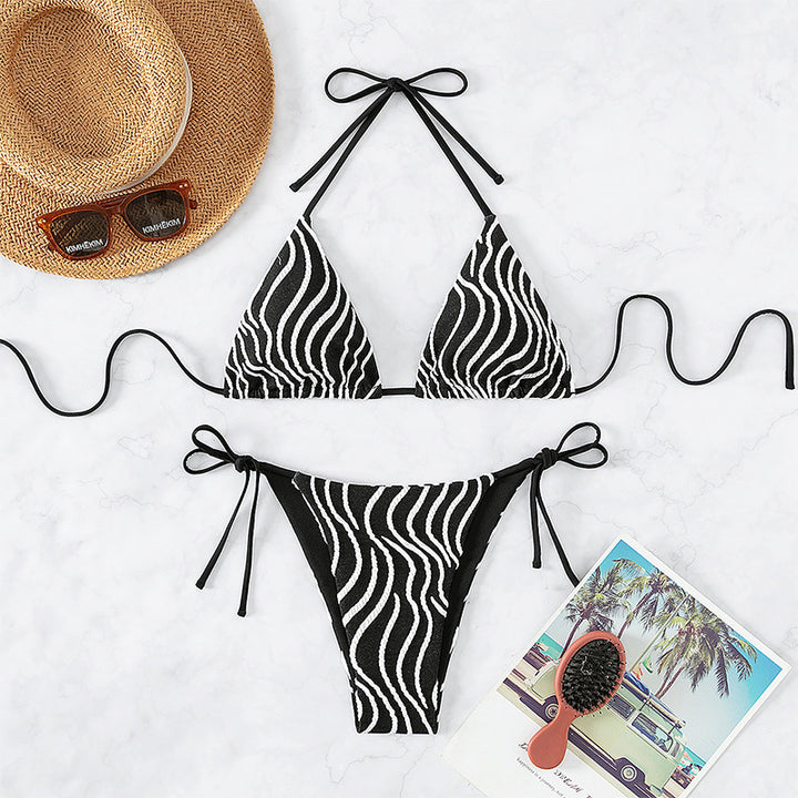 Damen Triangel-Bikini mit elegantem Streifenmuster Echo Archiv