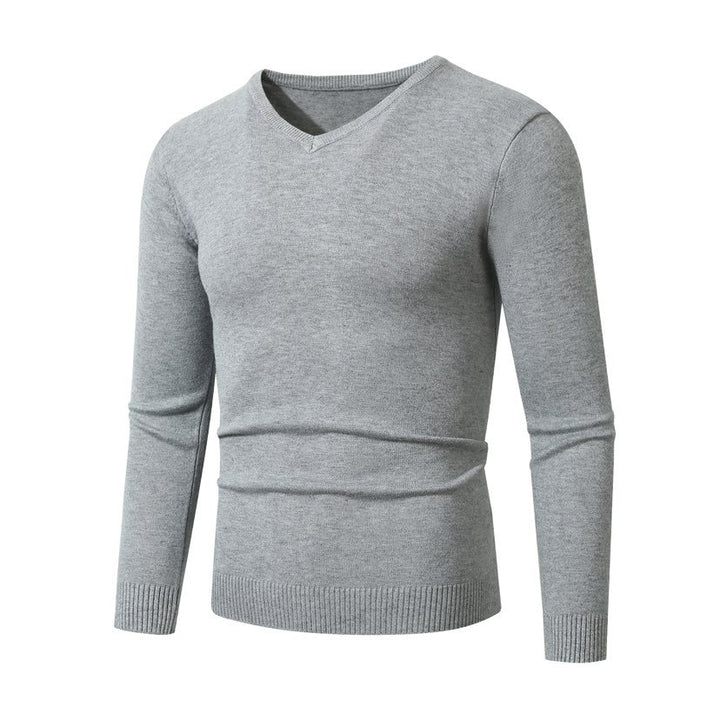 Herren Schmal geschnittener Feinstrick‑V‑Neck-Pullover mit Rippbund und atmungsaktiver Baumwollmischung Echo Archiv