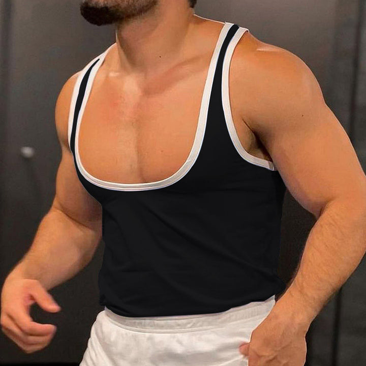 Herren Atmungsaktives Fitness-Tanktop mit breiten Trägern und flachem Saum Echoarchiv