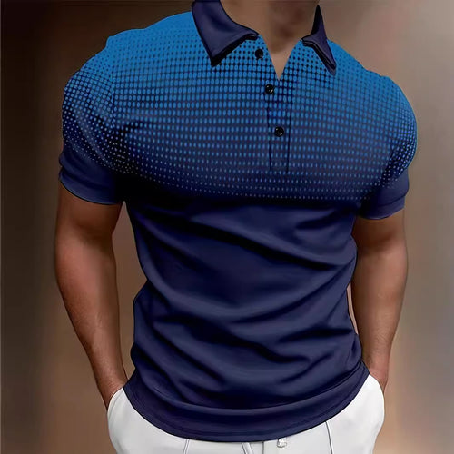 Herren Poloshirt mit modernem Grafikmuster und atmungsaktivem Material Echoarchiv
