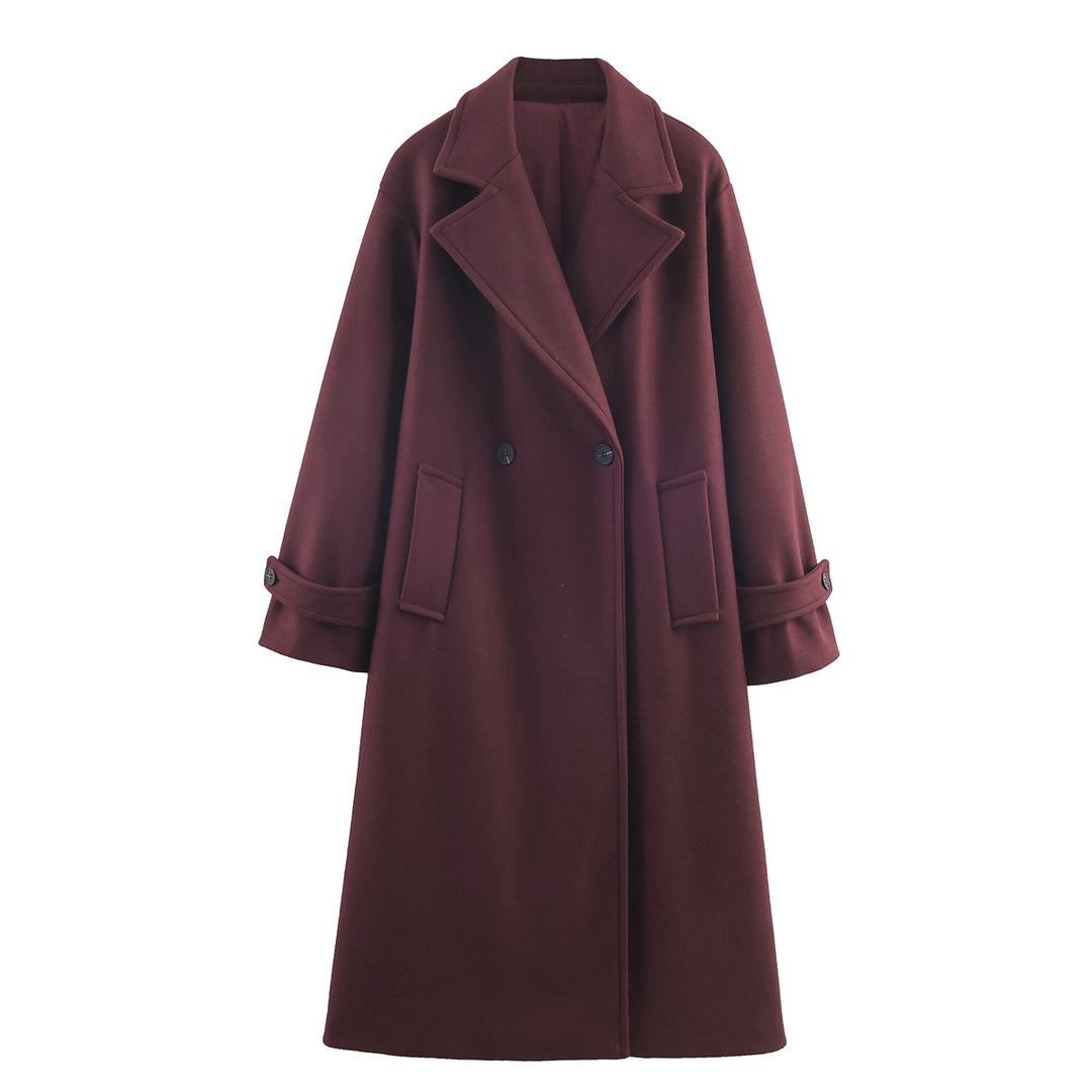 Damen Oversize Wollmix-Mantel mit Doppelreiher, breitem Revers und Ärmelriegel Echo Archiv