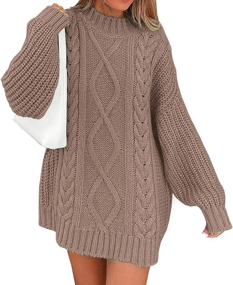 Damen Oversize Strickkleid mit Zopf- und Rippstruktur Echo Archiv