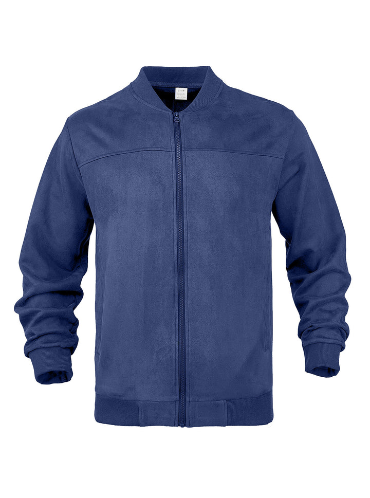 Herren nan Wildleder-Blousonjacke im Bomberstil mit elastischen Rippbündchen Echo Archiv