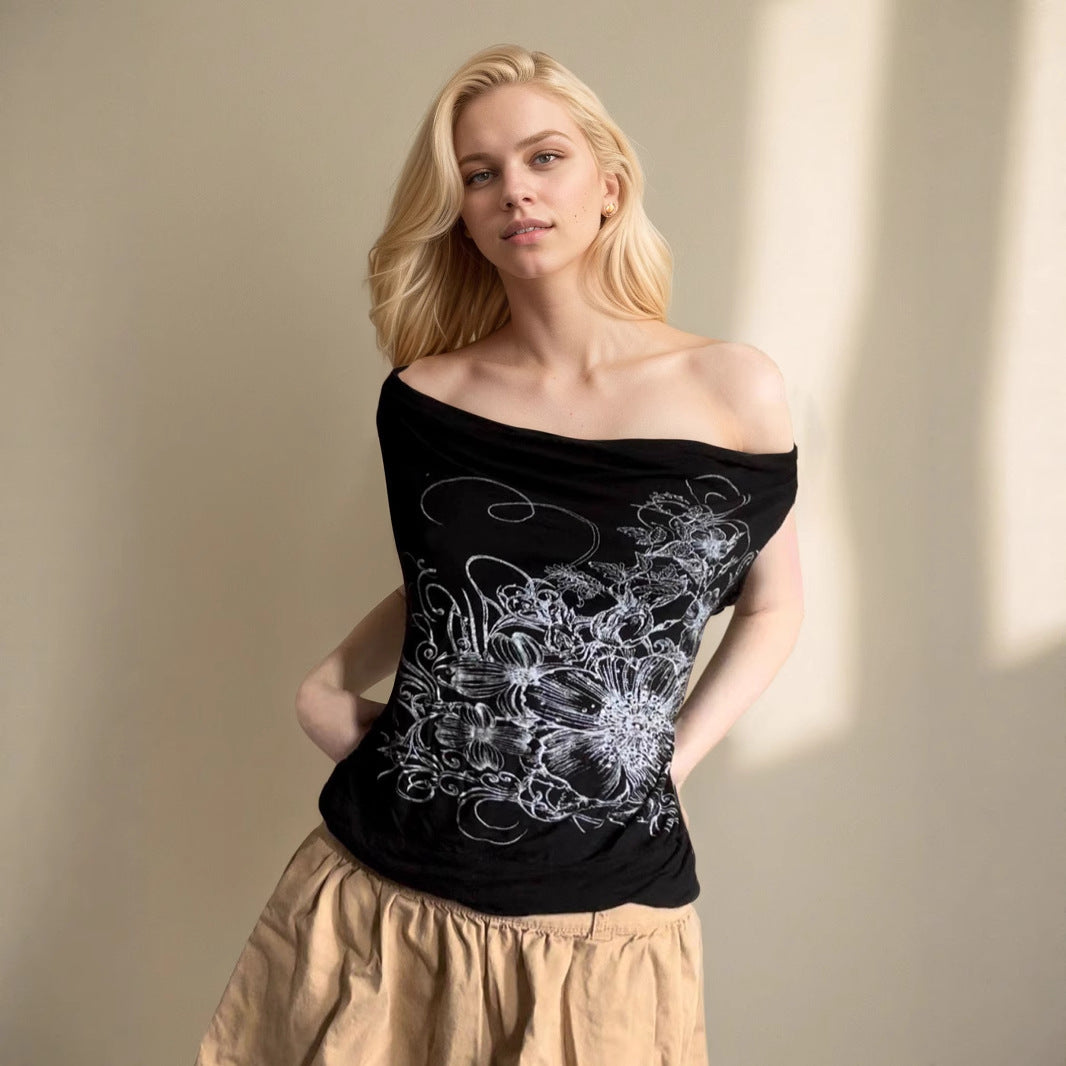 Damen ärmelloses Crossover-Top mit floralem Design Echo Archiv