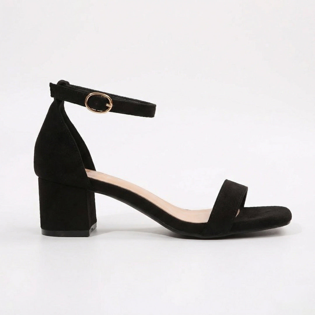 Damen Riemchen-Sandalen mit blockiertem Absatz und verstellbarem Knöchelriemen Echoarchiv