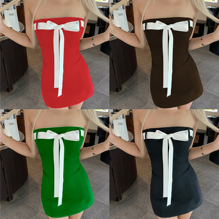 Damen Bandeau-Kleid mit dekorativem Schleifenelement und figurbetontem Schnitt Echo Archiv