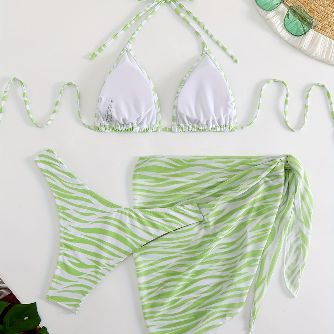 Damen Triangel-Bikini Set mit modischer Wickeltunika Echo Archiv