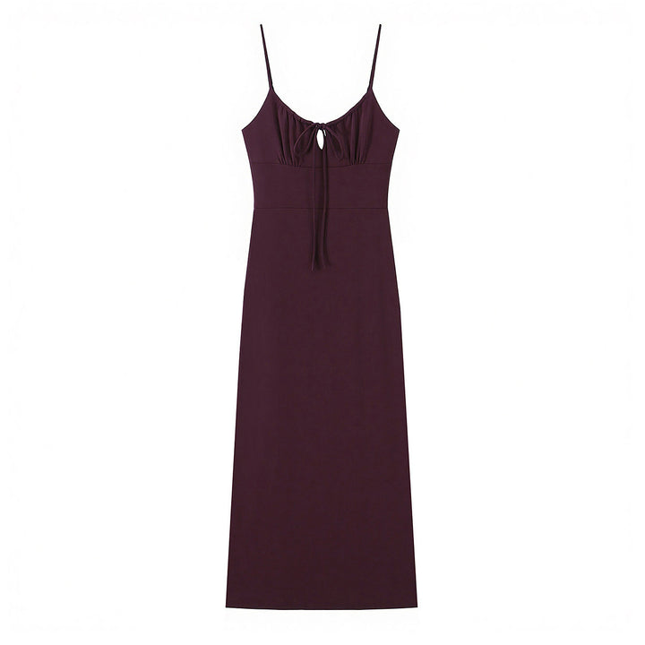 Damen Maxi-Kleid mit tiefem V-Ausschnitt und schmeichelndem Knoten-Design Echo Archiv
