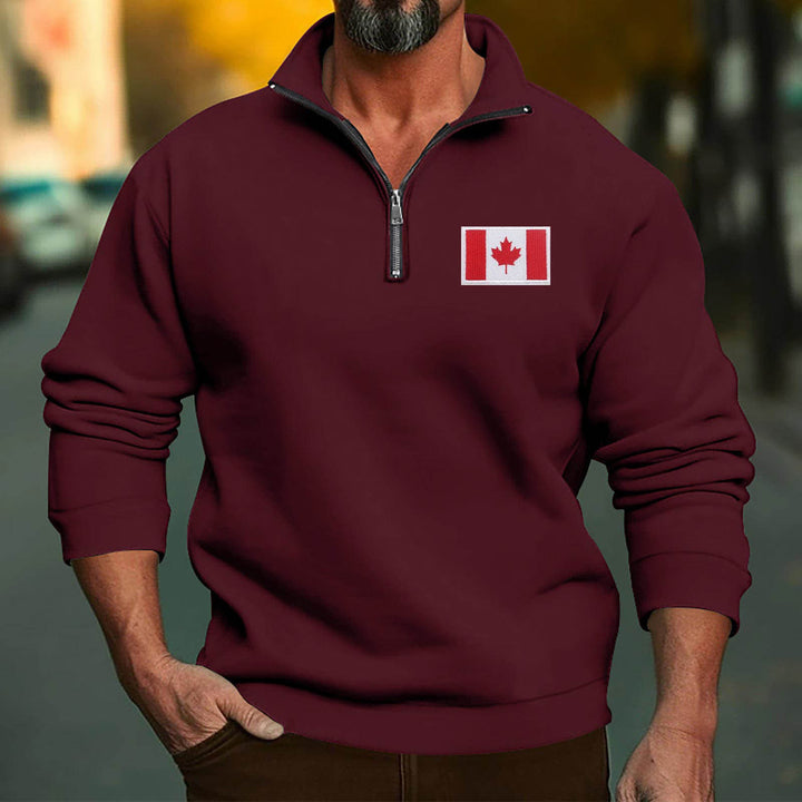 Herren Fleece-Pullover mit hoch schließendem Kragen und Reißverschluss Echoarchiv