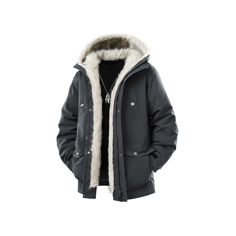 Herren Gefütterte Winterparka mit Kunstfellkapuze und Thermofutter, wind- und wasserabweisend Echo Archiv