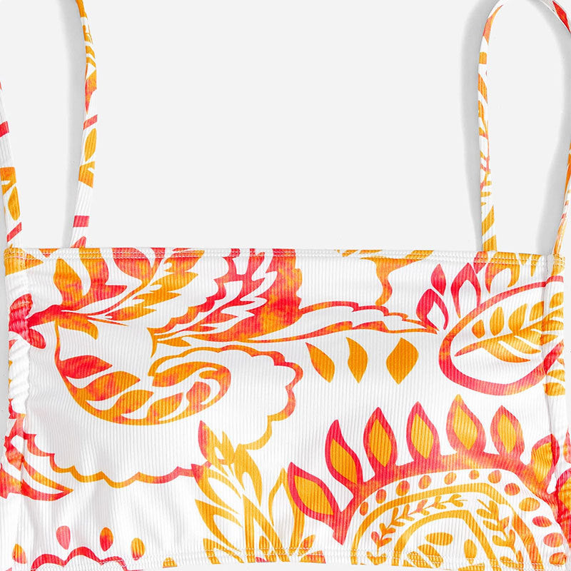 Damen Triangel-Bikini mit fröhlichem Blumenmuster und eleganten Rüschendetails Echo Archiv