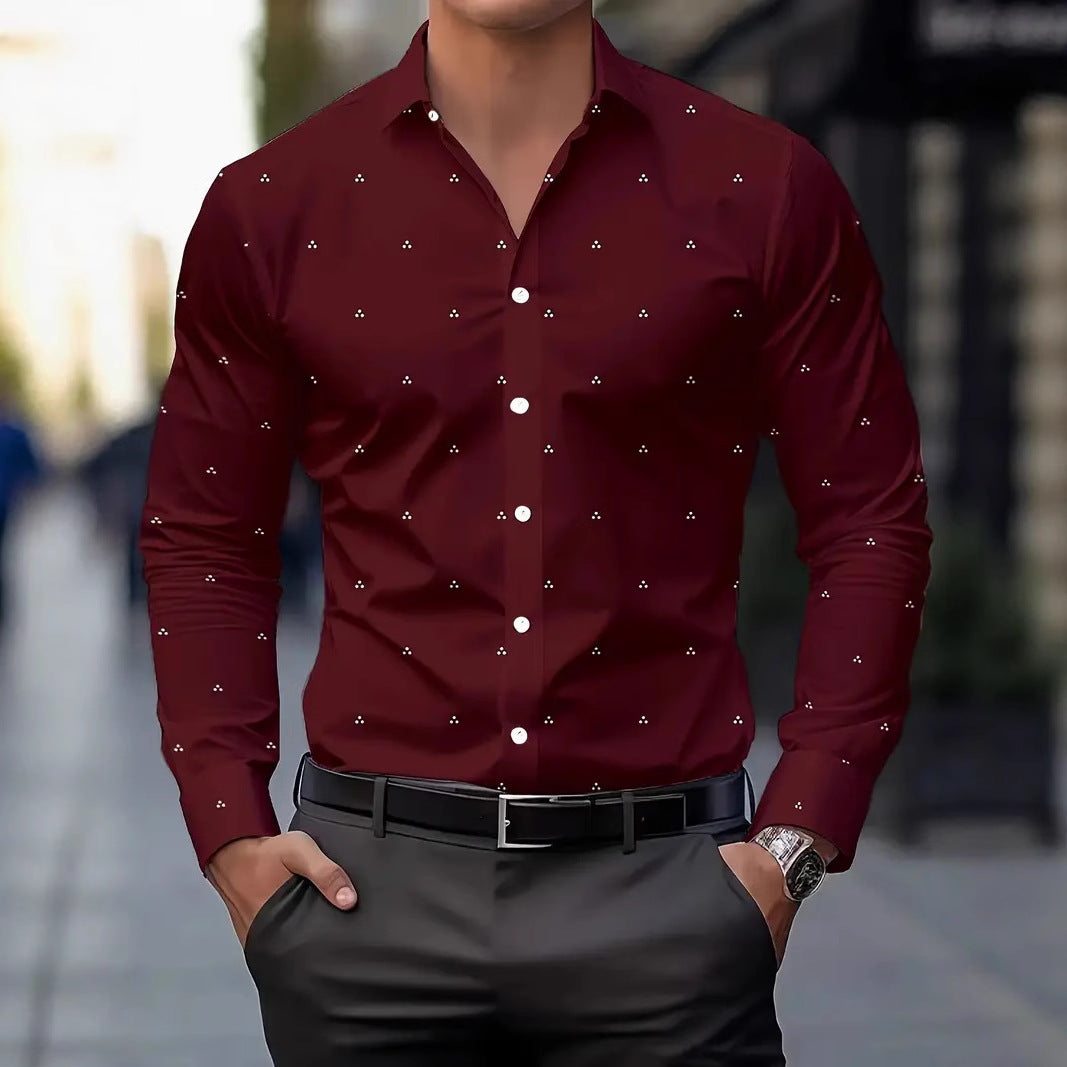 Herren Langarmhemd mit stilvollem minimalistischen Punktedesign Echoarchiv