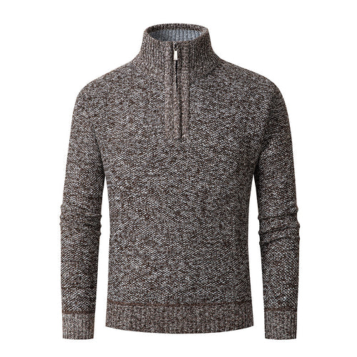 Herren Strickpullover mit hohem Kragen und Reißverschluss Echoarchiv