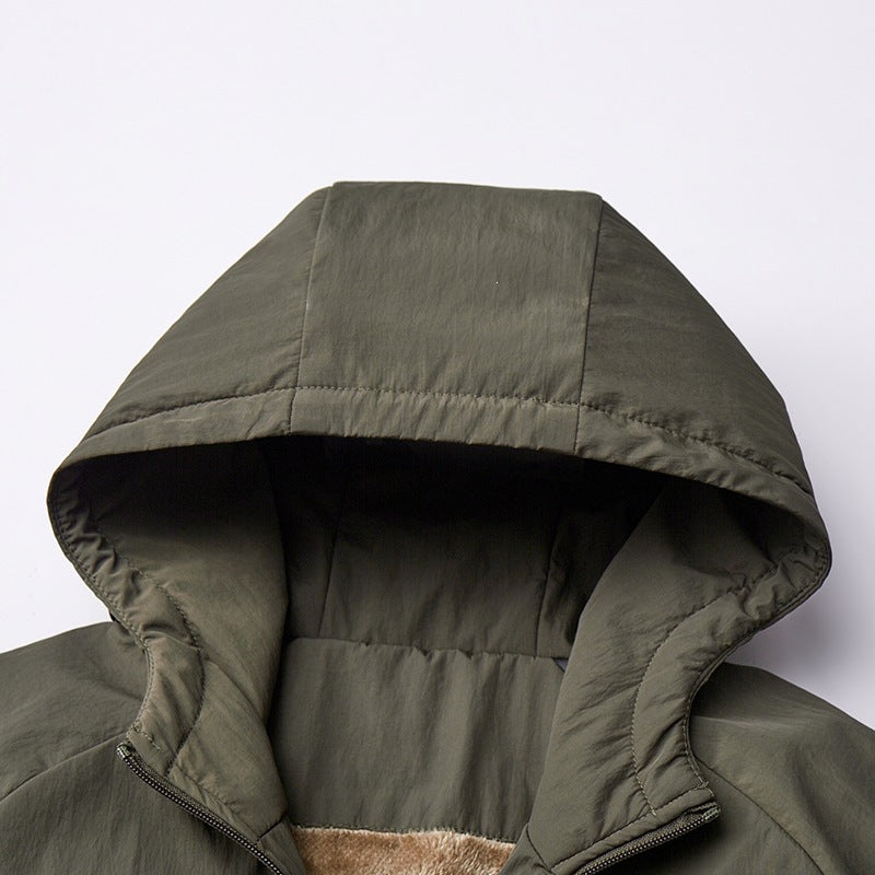 Herren Leichte Kapuzen-Übergangsjacke mit Teddyfutter & windabweisender Hülle Echoarchiv