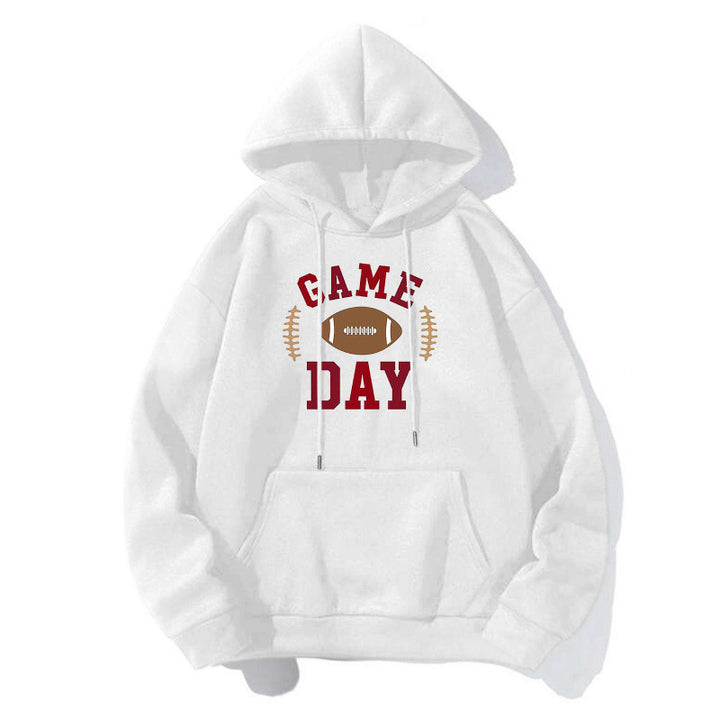 Damen Sportlicher Kapuzenpullover mit Football-Motiv Echoarchiv