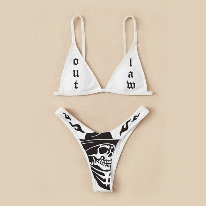 Damen Bandeau Bikini-Set mit auffälligem Grafikdruck Echo Archiv