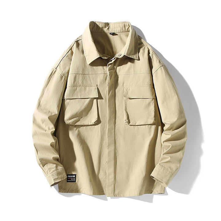 Herren lässige Utility-Hemdjacke mit großen Pattentaschen Echoarchiv