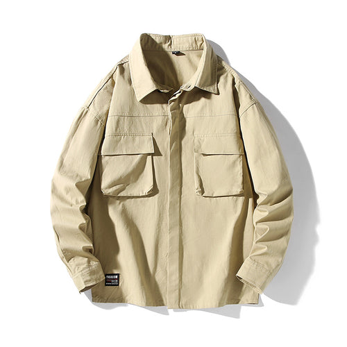 Herren lässige Utility-Hemdjacke mit großen Pattentaschen Echoarchiv