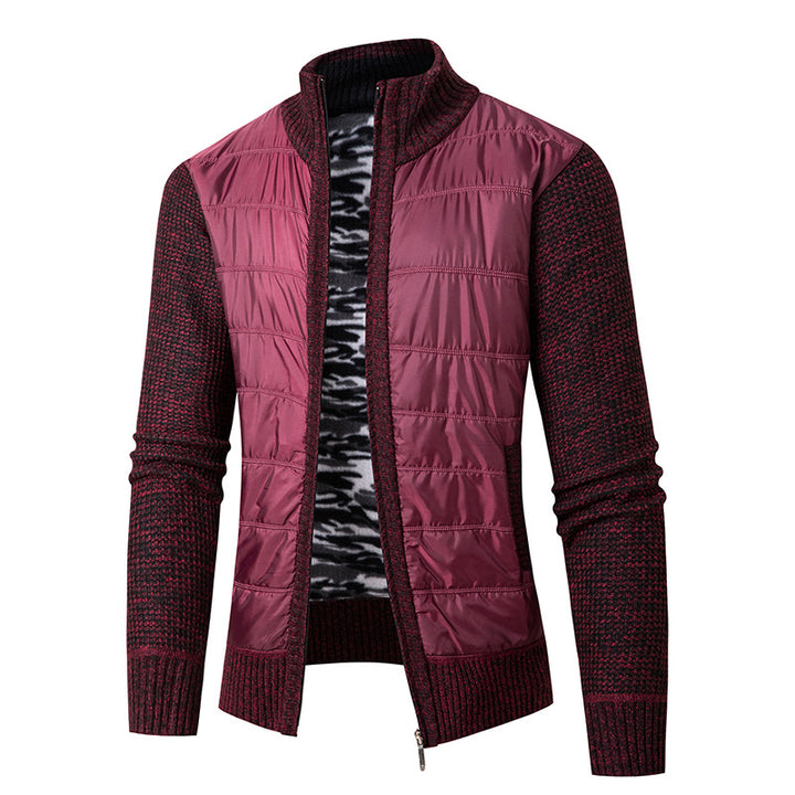 Herren Hybrid‑Strickjacke mit gesteppter Front und Stehkragen Echo Archiv