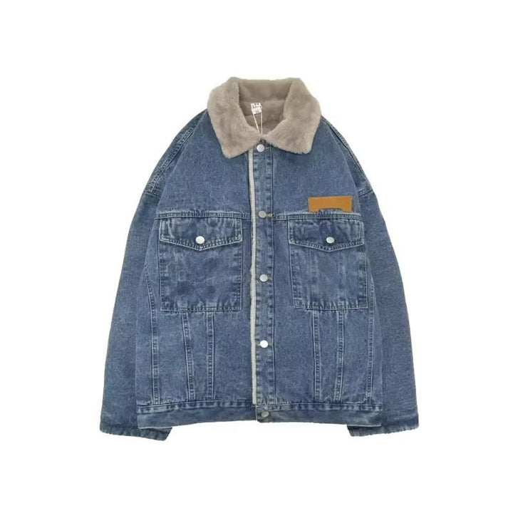 Damen Lässige Denimjacke mit Fleecefutter Echoarchiv