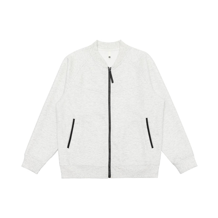 Unisex Sweatjacke im Bomberstil mit durchgehendem Reißverschluss, Raglanärmeln und Kontrastbesatz Echoarchiv