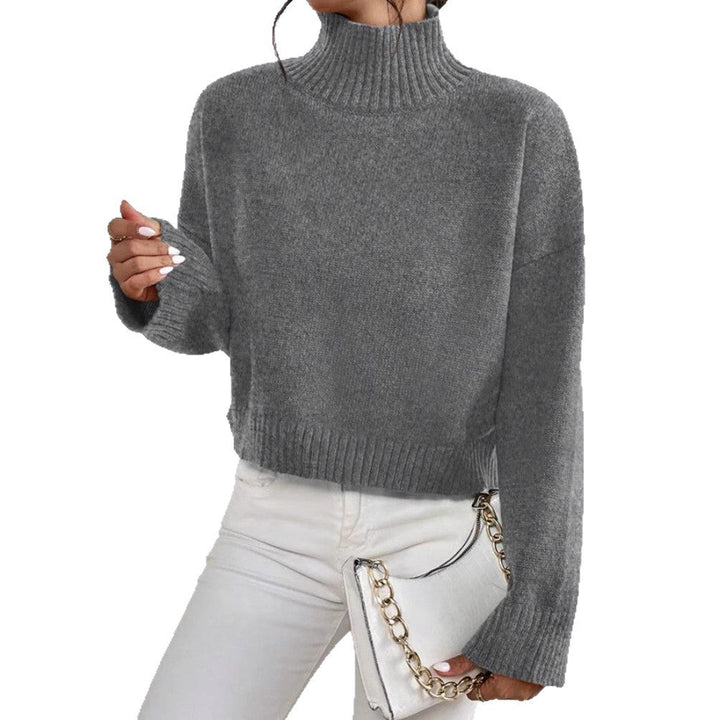Damen modischer Kragenpullover aus weicher Wolle Echoarchiv