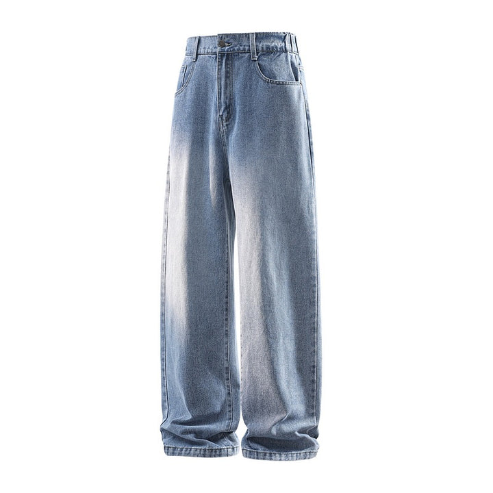 Damen Weite High‑Waist Baggy‑Jeans mit elastischem Bund und Used‑Look Echoarchiv