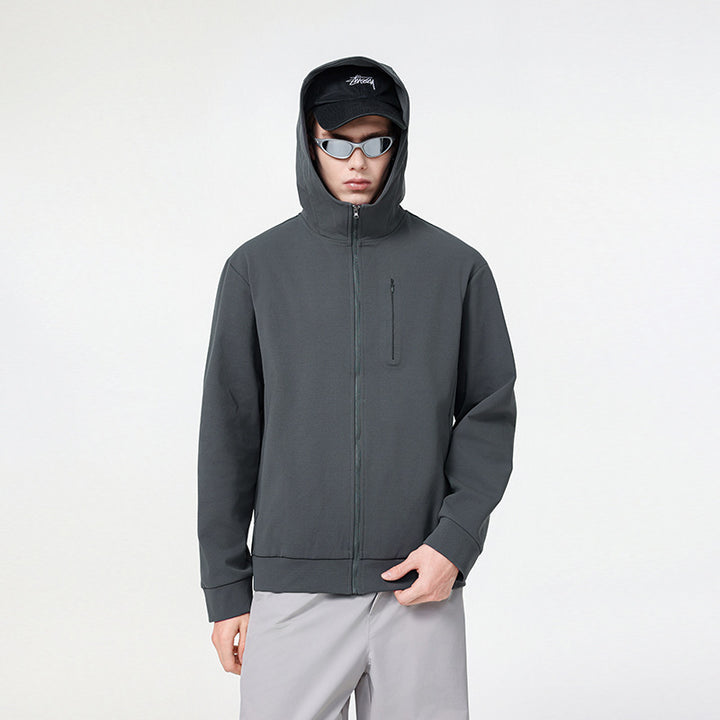 Herren Kapuzen-Softshelljacke mit Reißverschluss‑Brusttasche, geripptem Saum und Relaxed‑Fit Echo Archiv