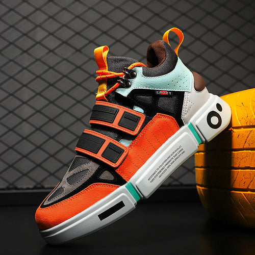 Herren High-Top Chunky-Sneaker mit Doppel-Klettverschluss, gepolstertem Knöchelkragen und markanter Blocksohle – Norré