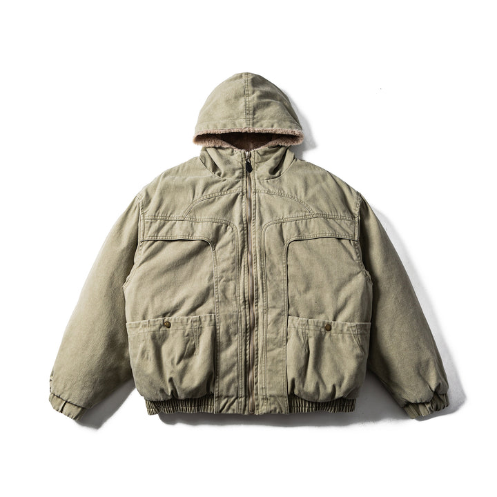 Herren Robuste Kapuzen-Fieldjacke mit Teddyfutter und Utility-Taschen Echoarchiv