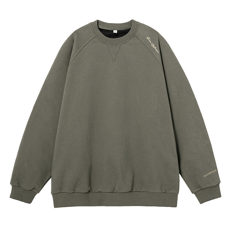 Unisex Boxy-Sweatshirt aus Mélange-French-Terry mit Raglanärmeln und dezenter Script-Stickerei Echo Archiv