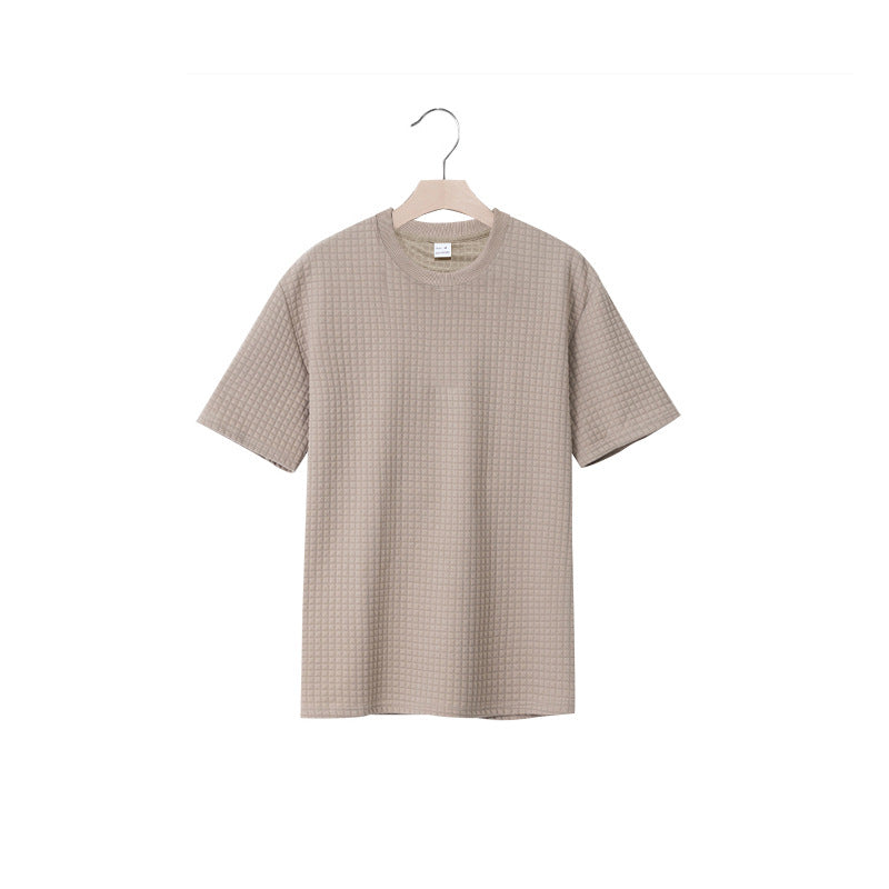 Herren lässiges Rundhals-T-Shirt mit strukturiertem Gewebe Echoarchiv