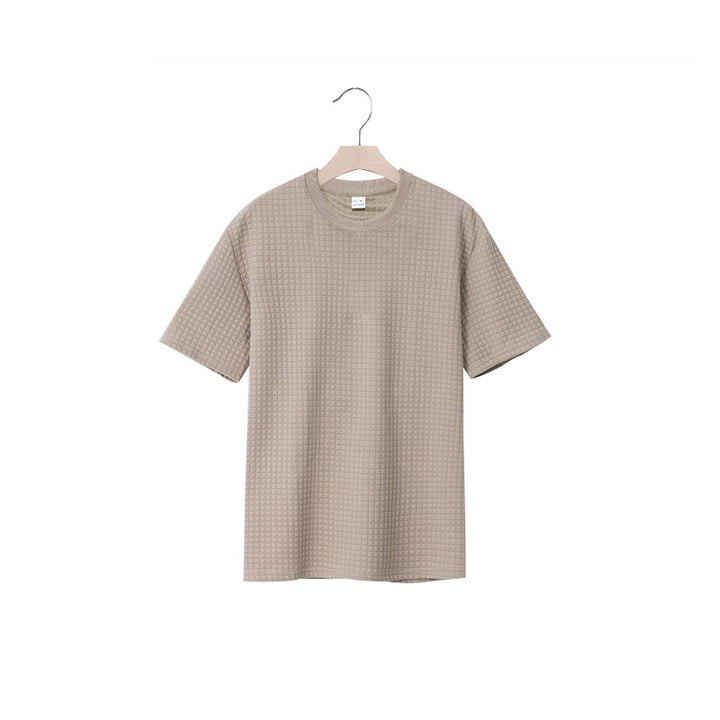 Herren lässiges Rundhals-T-Shirt mit strukturiertem Gewebe Echoarchiv