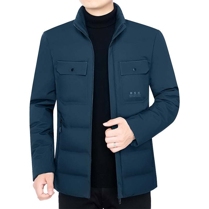 Herren Thermisch gepolsterte Cityjacke mit Stehkragen und Brustklappen – Taviero
