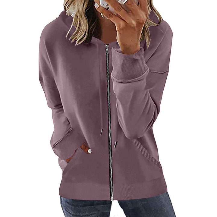 Damen nan Kapuzenjacke mit durchgehendem Reißverschluss, Kängurutaschen und elastischen Bündchen Echo Archiv