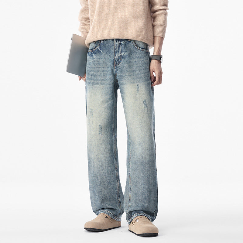 Herren Relaxed-Denimhose mit extra weitem Bein, Steinwasch-Effekt und dezenten Used-Details Echo Archiv