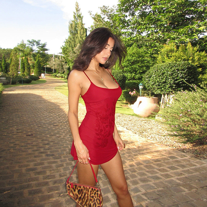 Damen Freizeitkleid mit floralen Strass-Details Echo Archiv