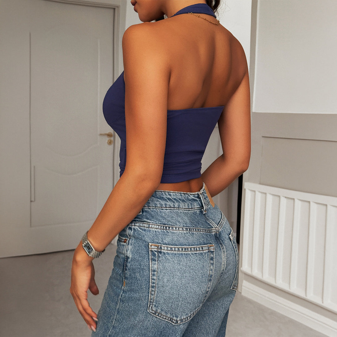 Damen modernes Trägertop mit Neckholder-Design und figurfreundlichem Schnitt Echo Archiv