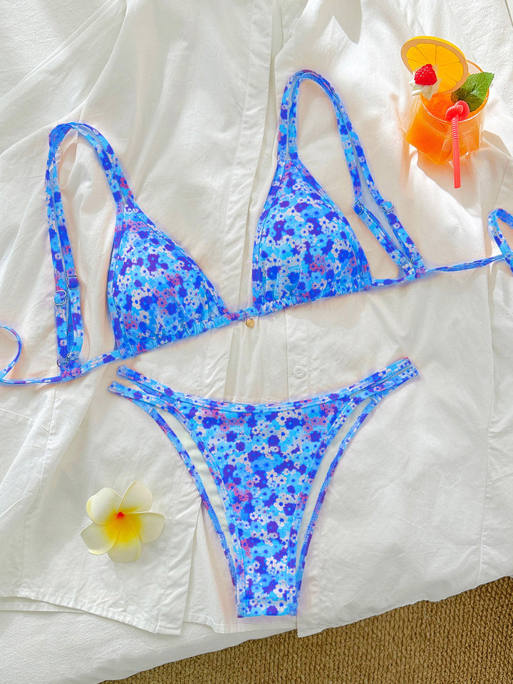 Damen Triangel-Bikini mit floralen Mustern Echo Archiv