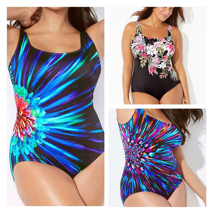 Damen Eleganter Badeanzug mit floralem Design und stützendem Schnitt Echo Archiv
