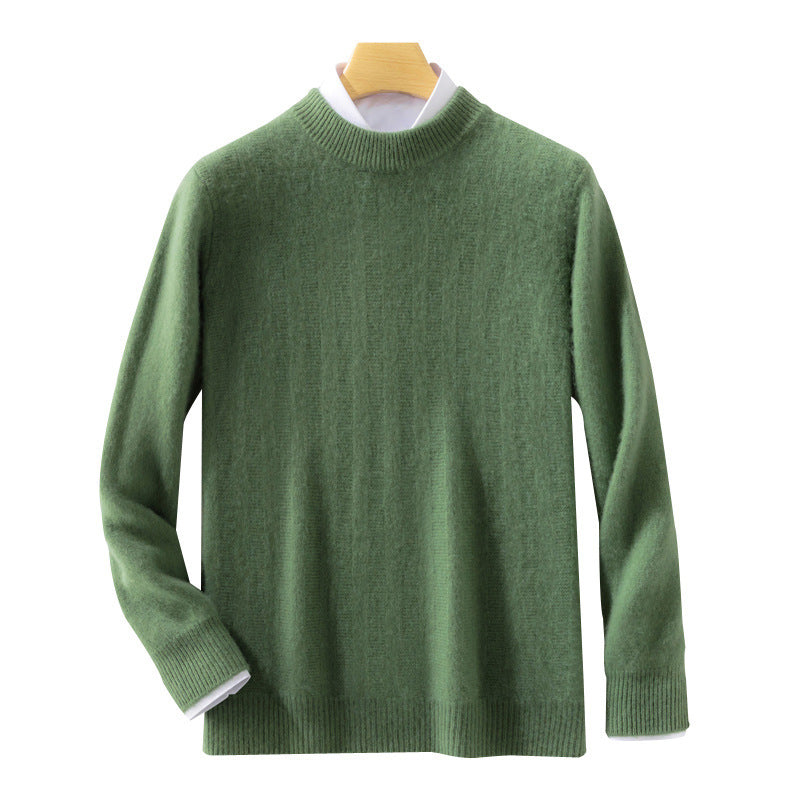 Herren Feinstrickpullover mit kurzem Stehkragen, strukturierter Längsrippe und schlanker Passform Echoarchiv