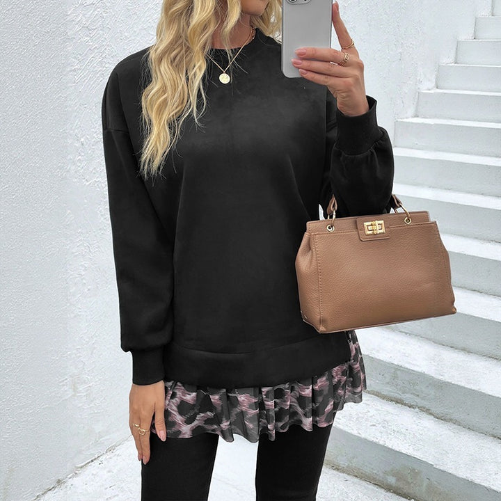 Damen Lässiger Sweatshirt mit Rüschenansatz Echo Archiv