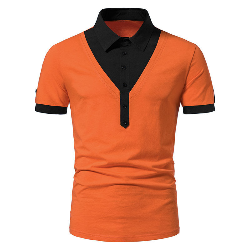 Herren Poloshirt mit modernem V-Ausschnitt und kontrastierenden Akzenten Echoarchiv