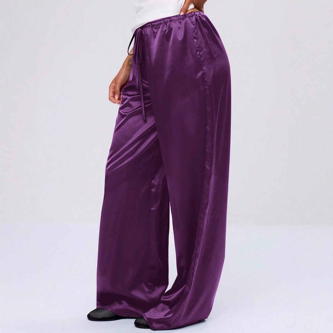 Damen Satin-Hose mit weitem Bein und elastischem Bund Echo Archiv