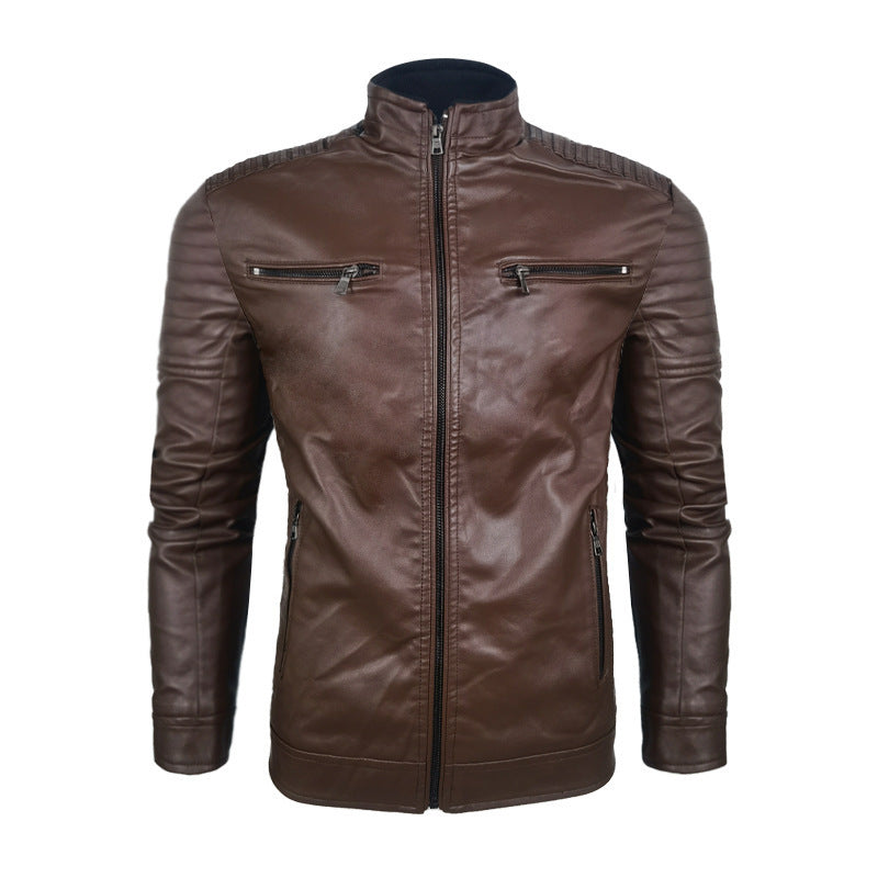 Herren Bikerjacke mit innovativen Steppdetails und praktischen Reißverschlusstaschen Echoarchiv