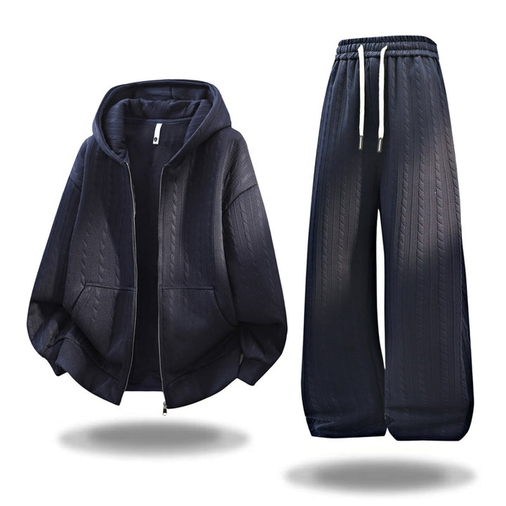 Damen Oversize Strick‑Kapuzenjacke mit Zopfmuster, Reißverschluss & Kängurutaschen Echoarchiv