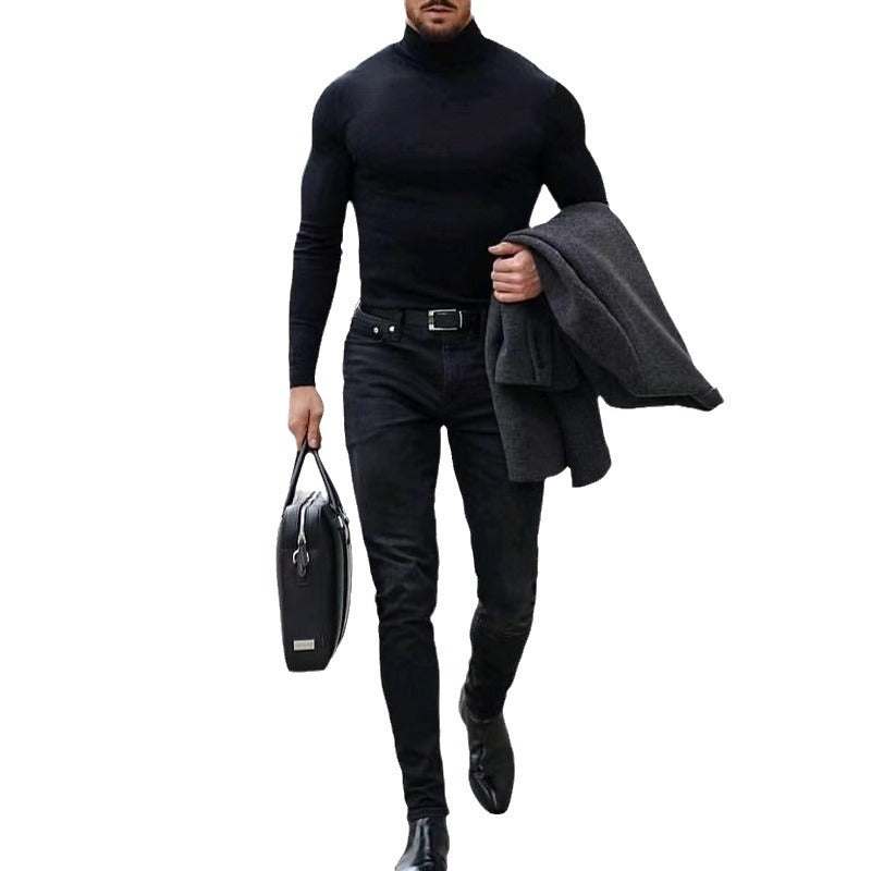 Herren Rollkragenpullover aus weichem Stretchmaterial Echoarchiv