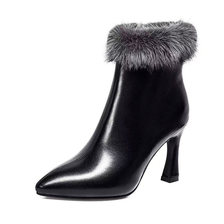 Damen Elegante Stiefeletten mit Fellkragen Echo Archiv